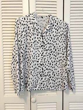 Black & White Leopard Print Blouse